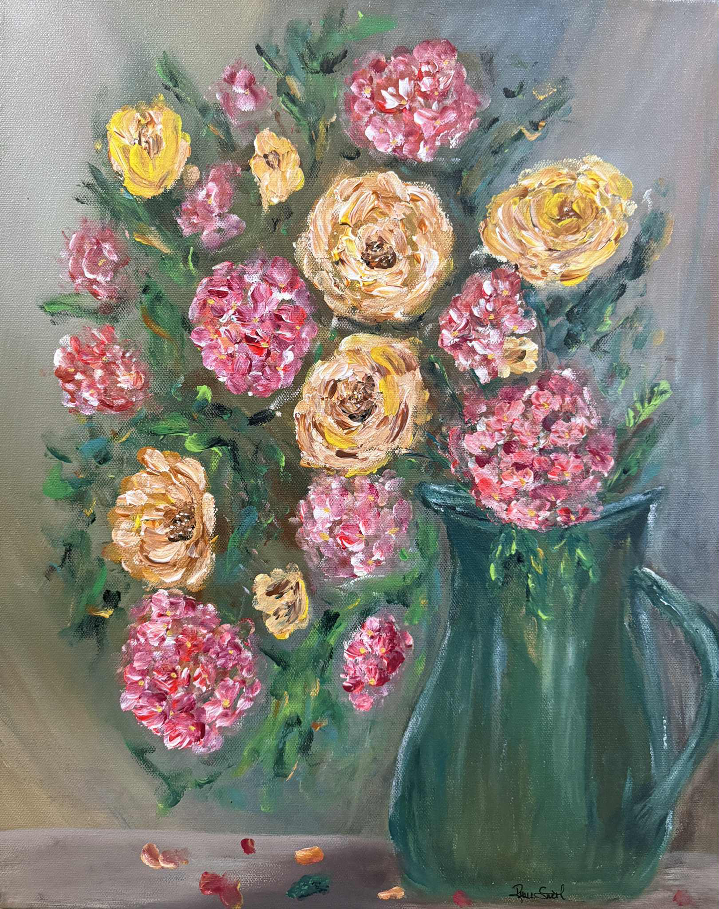 The Blooming Hours – Original 16x20 Floral Still Life by Renee Smith