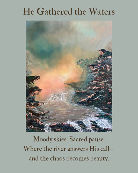 He Gathered the Waters – 22x28 Textured Landscape by Renee Smith