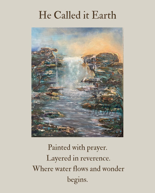 He Called It Earth – Original 20x24 Moody Landscape by Renee Smith