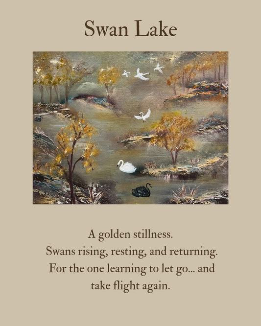 Swan Lake – 11x14 Original Framed Canvas by Renee Smith