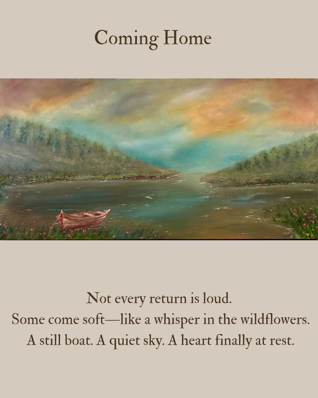 Coming Home – Original 24x48 Framed Landscape Painting by Renee Smith