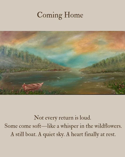 SOLD. Coming Home – Original 24x48 Framed Landscape Painting by Renee Smith