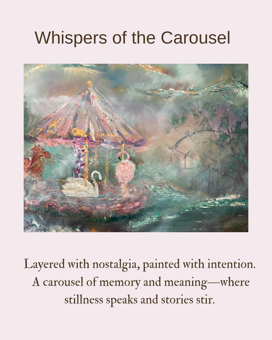 Whispers of the Carousel – Original 20x16 Acrylic Painting by Renee Smith (Framed in Custom Oak)
