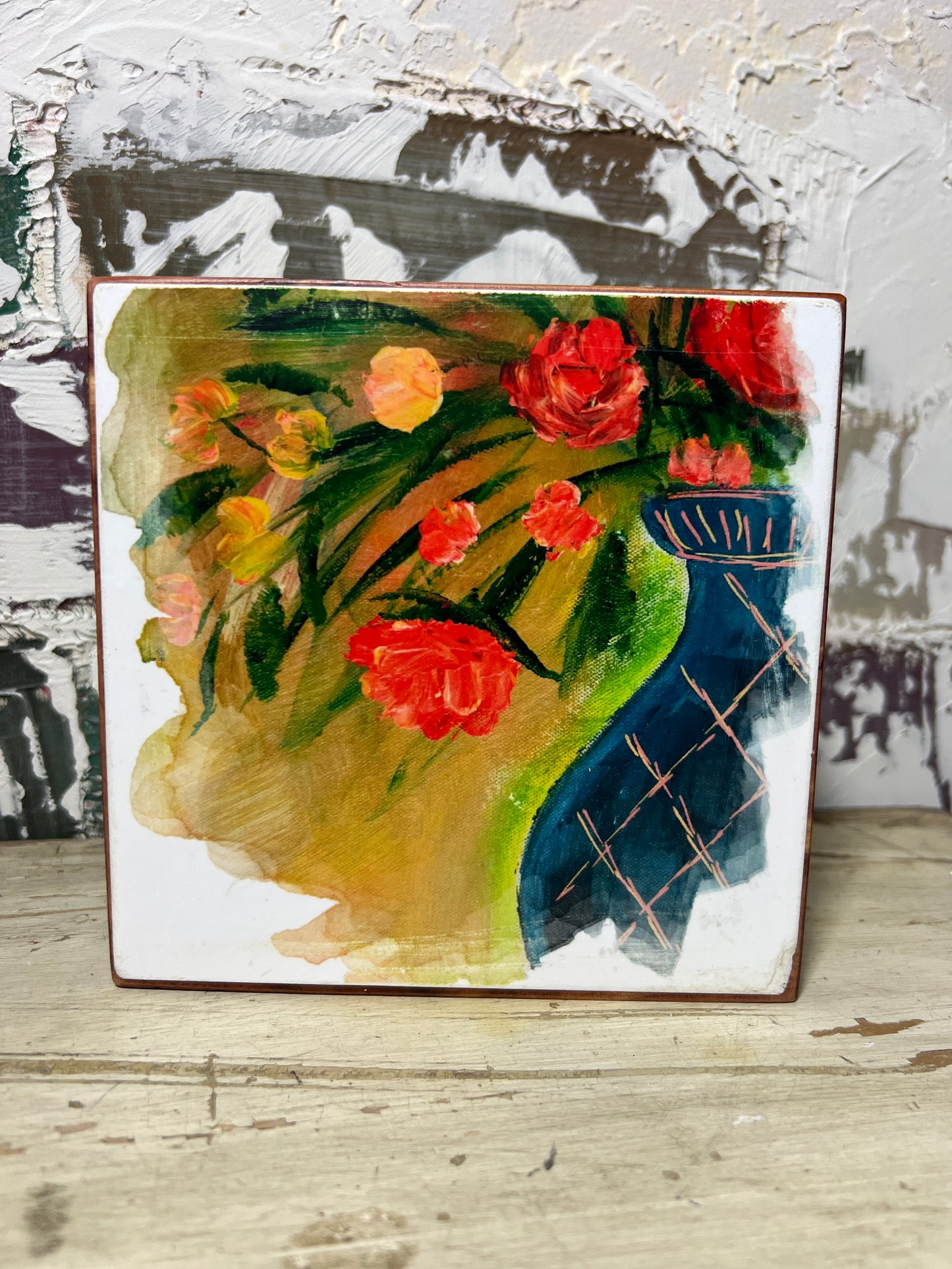 Mini Art Wood Shelf Sitter Wall Art Summer Glow