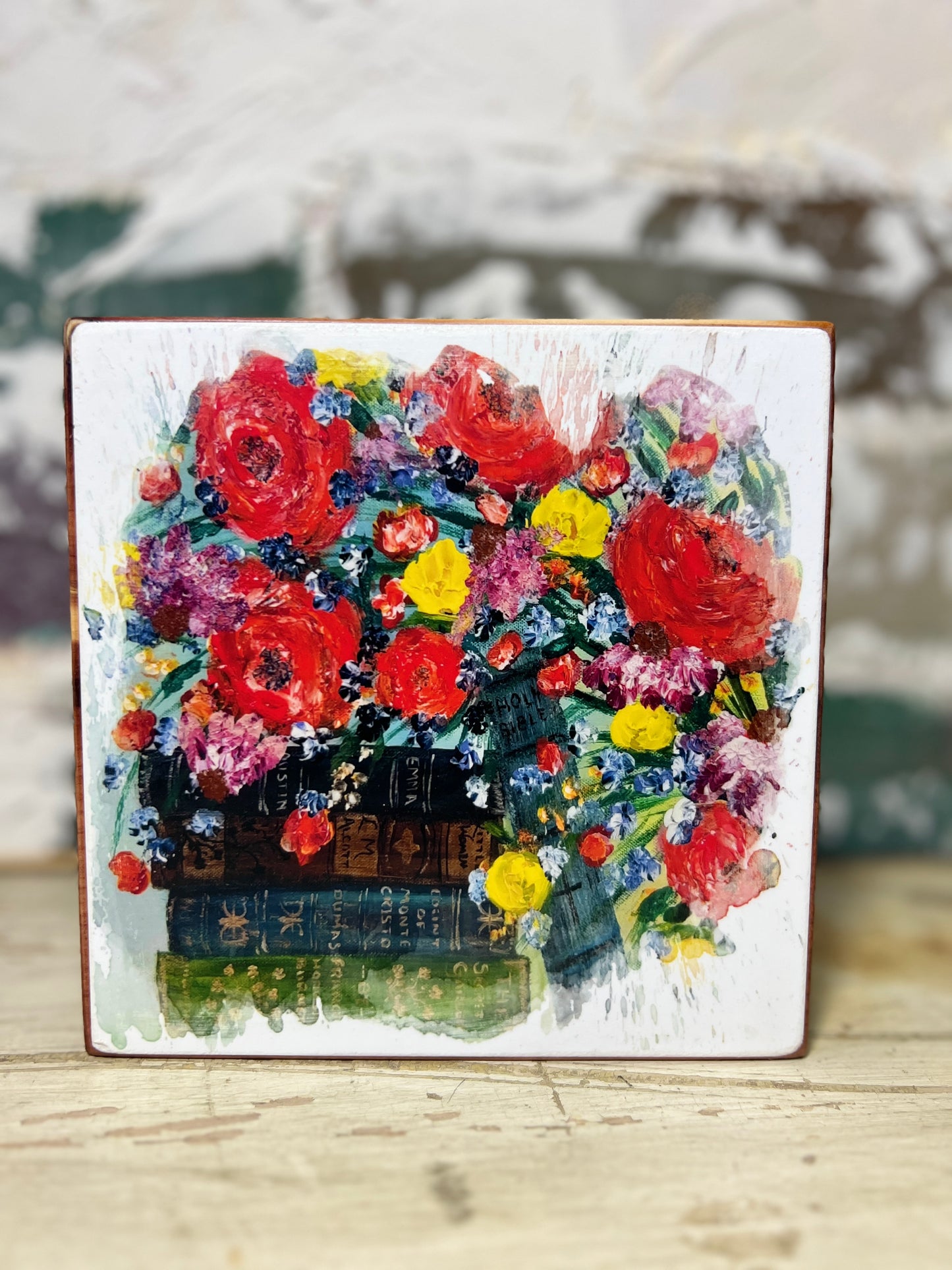 Mini Art Wood Shelf Sitter Wall Art Booklore