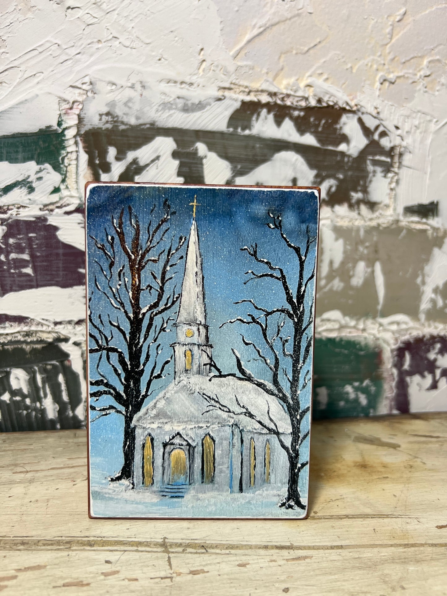 Mini Art Wood Shelf Sitter Wall Art Invitation