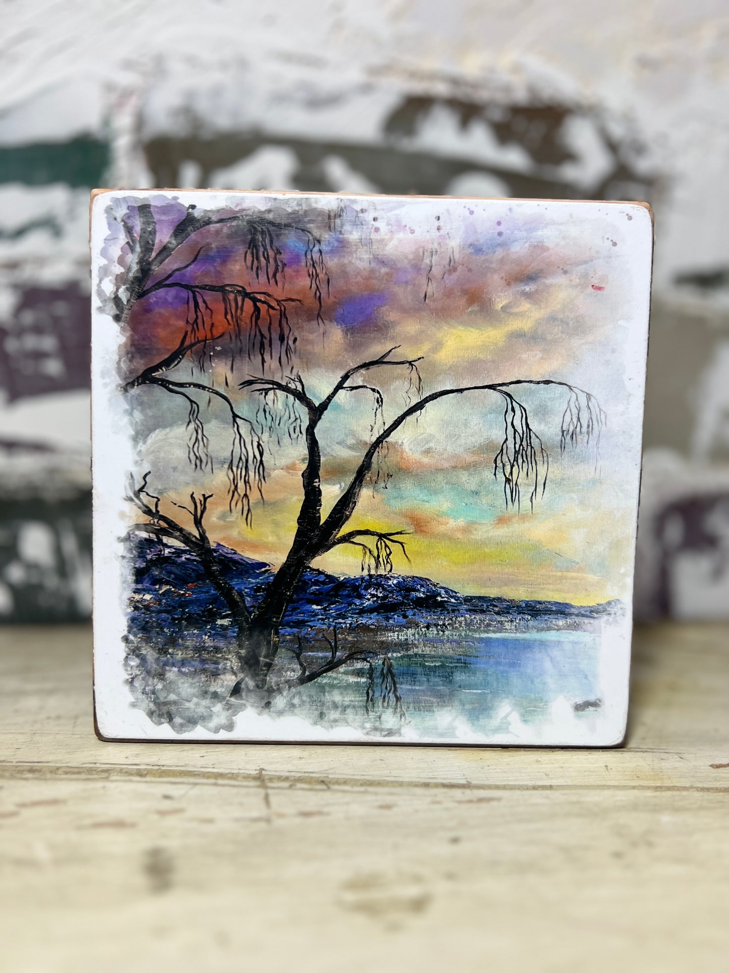 Mini Art Wood Shelf Sitter Wall Art Shimmers of Sunlight
