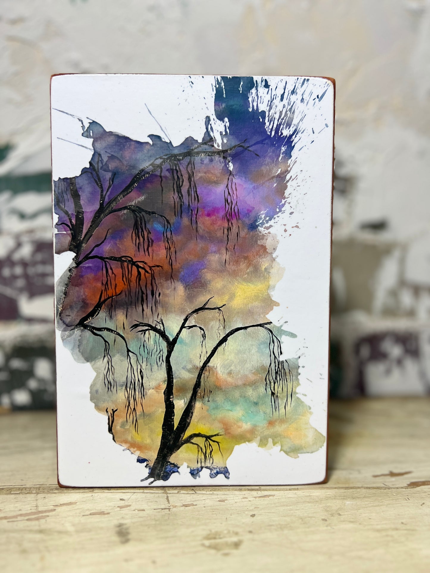 Mini Art Wood Shelf Sitter Wall Art Artist's Sky