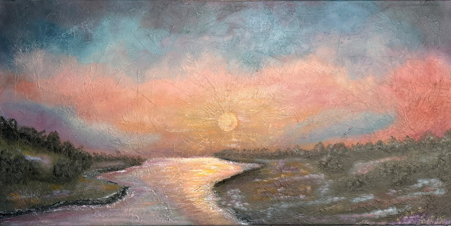 Not Far Now Original Acrylic Landscape Painting 24 × 48