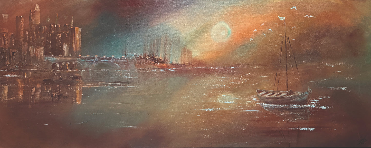 Redemption Story – Original 16x40 Framed Painting by Renee Smith