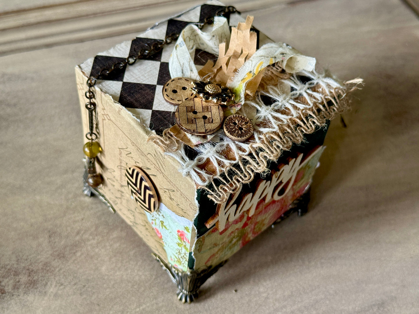Expressions of Joy: Gathered Joy Wooden Art Cube
