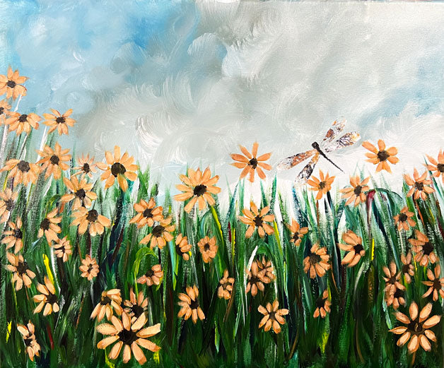 ORIGINAL CANVAS ART "Black-eyed Susans"