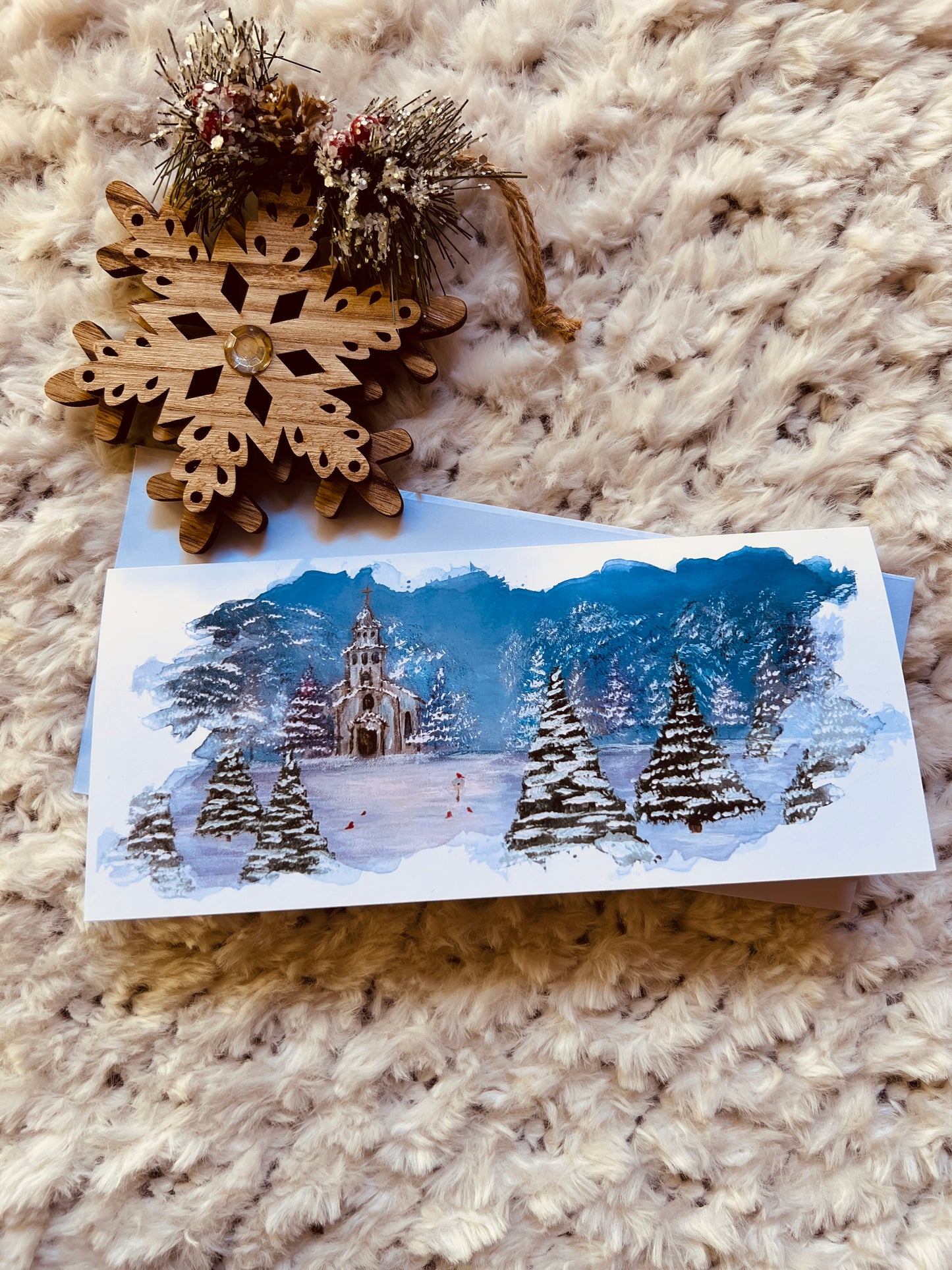 Christmas Card Woodland Church