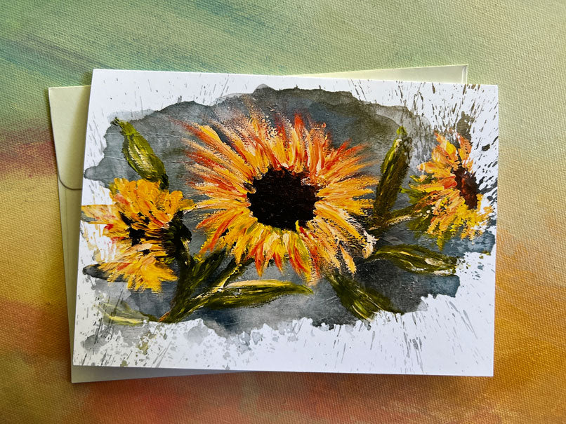 Sunflowers Greeting Cards set of 4