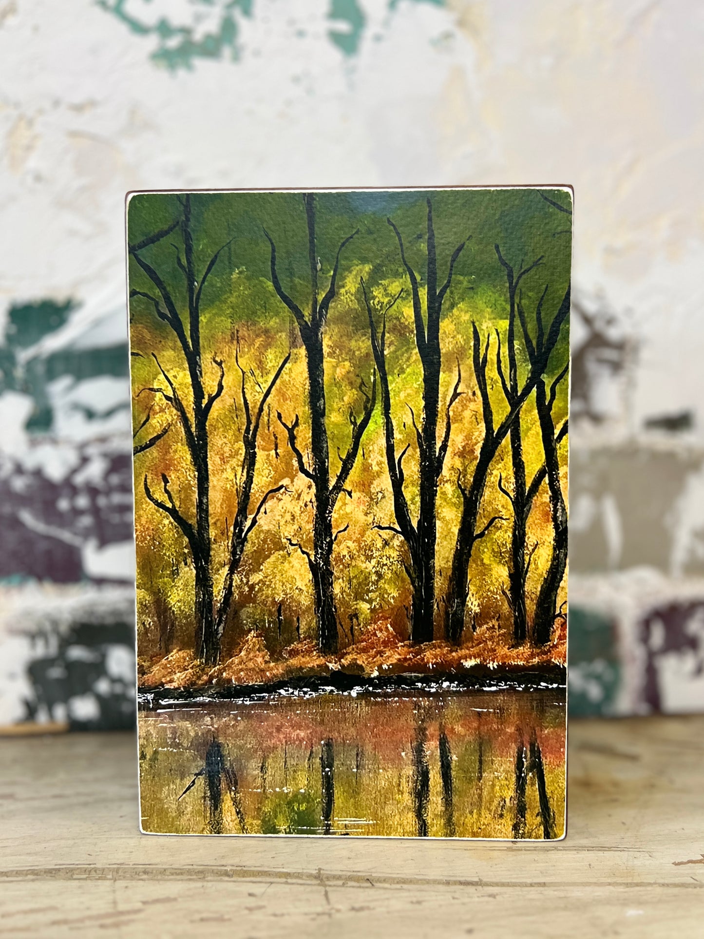 Mini Art Wood Shelf Sitter Wall Art Autumn