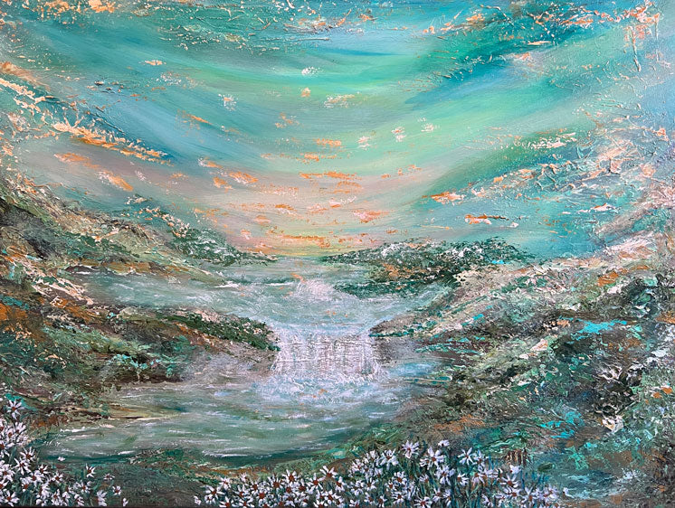 The Land Brought Forth Life – 30x40 Textured Landscape by Renee Smith