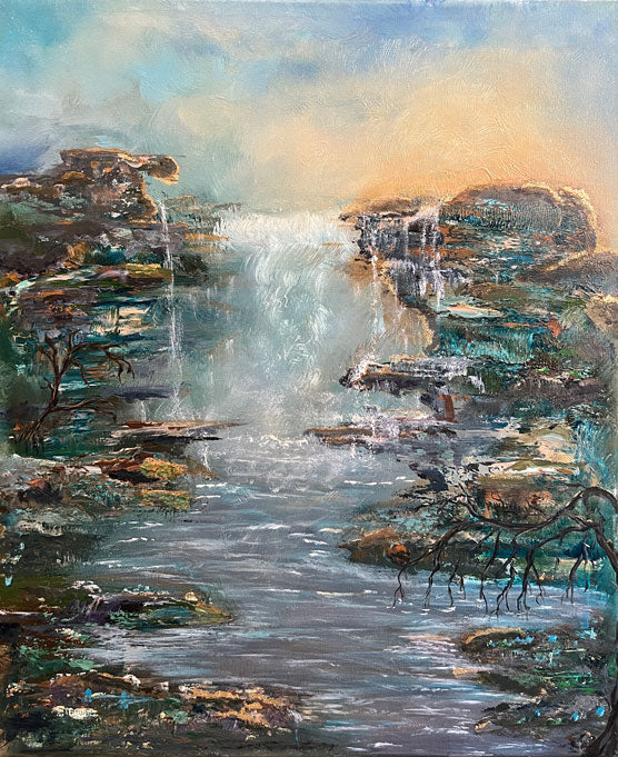 He Called It Earth – Original 20x24 Moody Landscape by Renee Smith