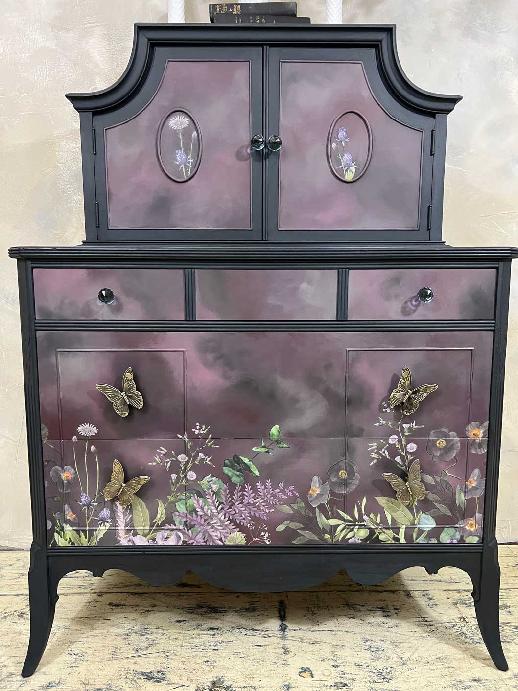 Whimsical Fantasy – Hand-Painted Vintage Dresser | Original Furniture Artwork by Renee Smith