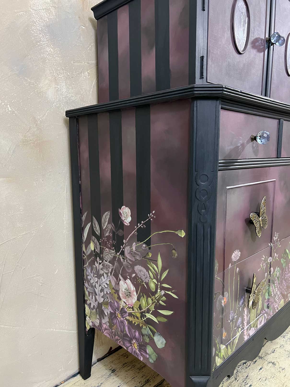 Whimsical Fantasy – Hand-Painted Vintage Dresser | Original Furniture Artwork by Renee Smith