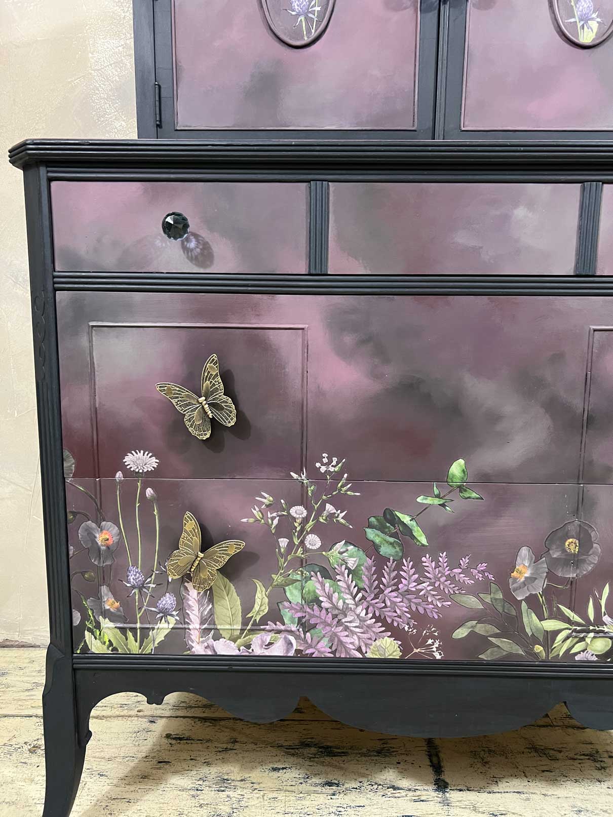 Whimsical Fantasy – Hand-Painted Vintage Dresser | Original Furniture Artwork by Renee Smith