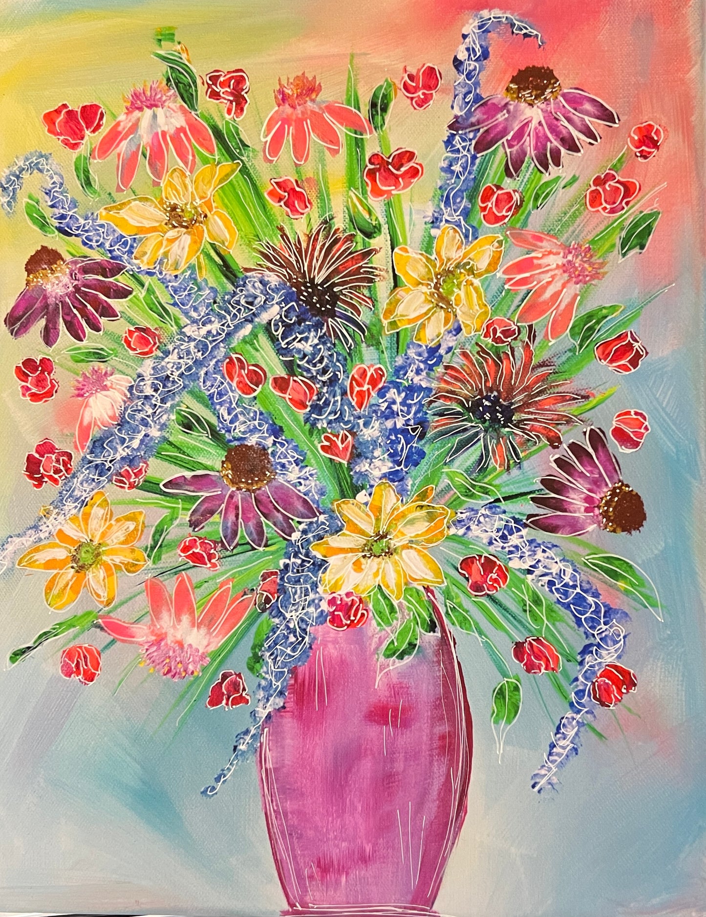 Embellished Color Burst Art Print