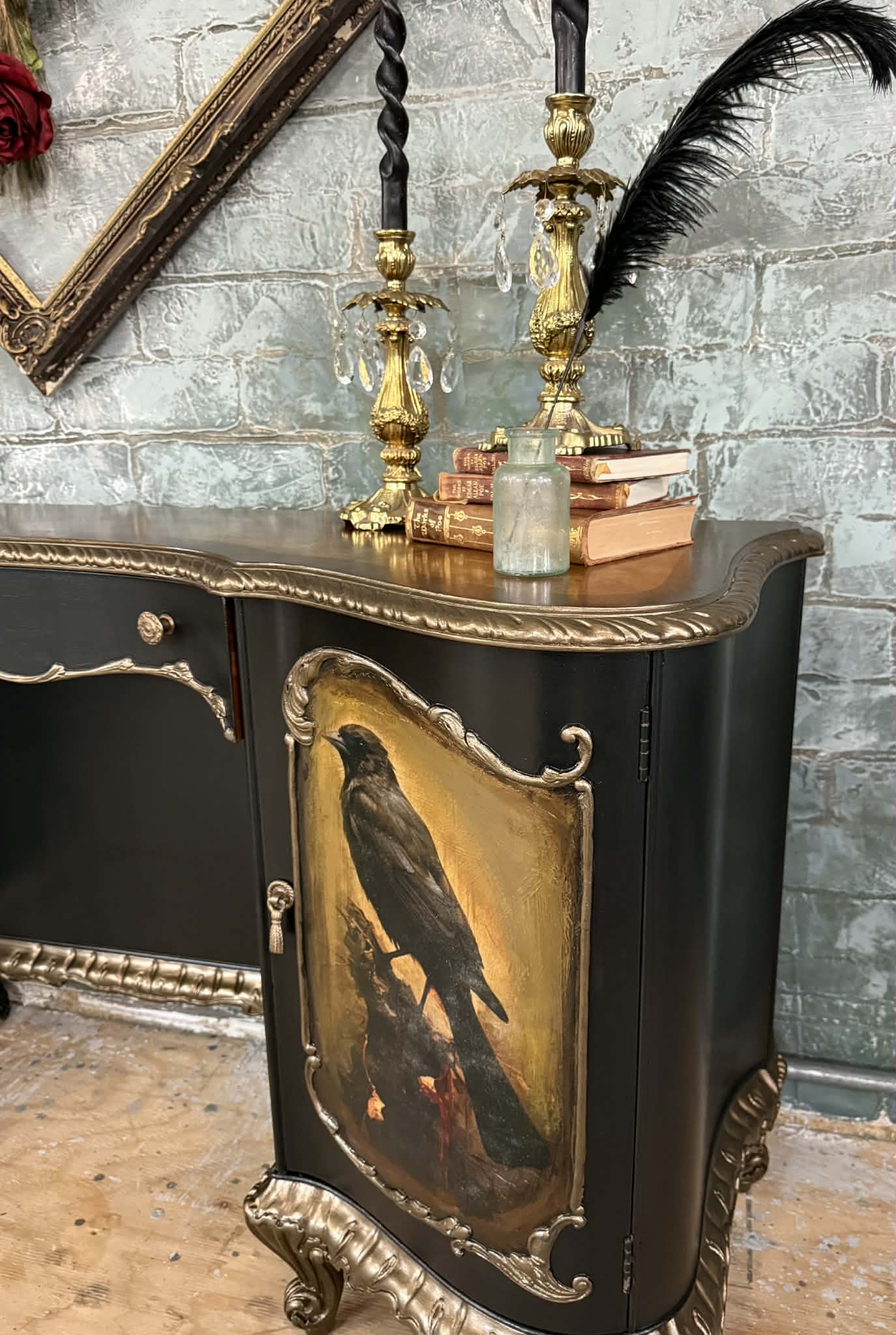 Nevermore Hand-Finished Raven Vanity