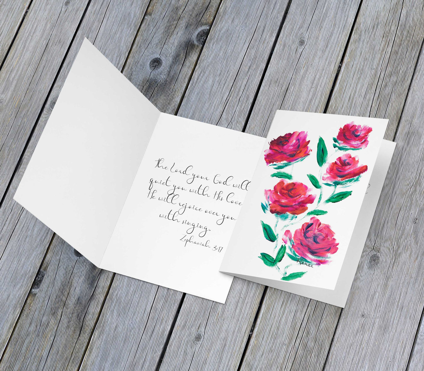 Dark Pink Rose Cards