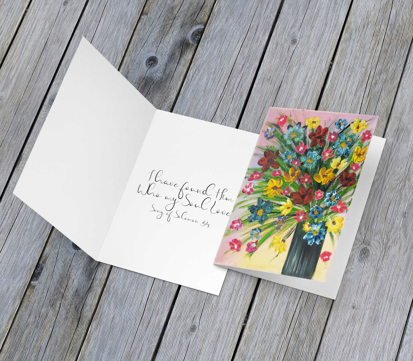 Color Burst Bouquet Cards 4Pack