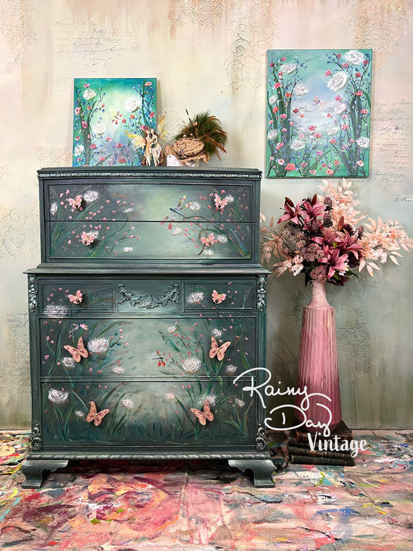 Whimsical Painted Dresser, Painted Furniture, WHERE FAIRIES DREAM Raine Gardens & Rainy Day Vintage LLC Whimsical Painted Dresser, Painted Furniture, WHERE FAIRIES DREAM Raine Gardens & Rainy Day Vintage LLC