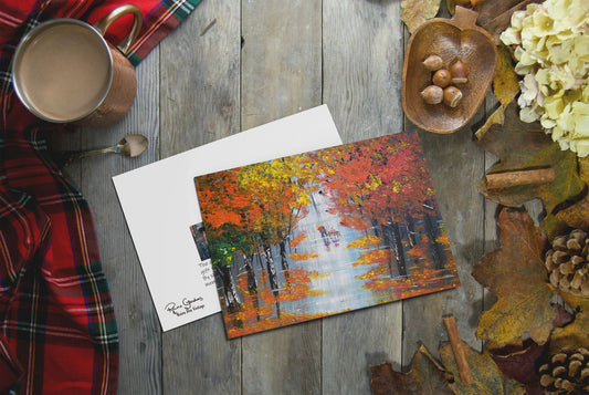 Walk in the Rain Greeting Cards