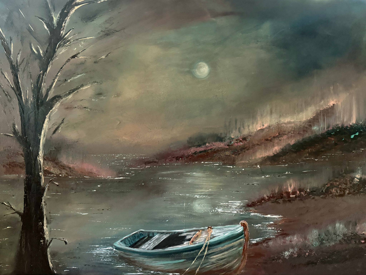 After the Fire – Original Moody Landscape Painting by Renee Smith