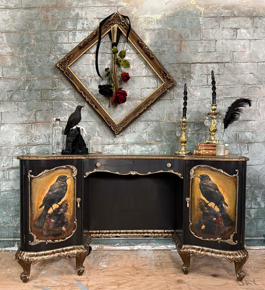Nevermore Hand-Finished Raven Vanity