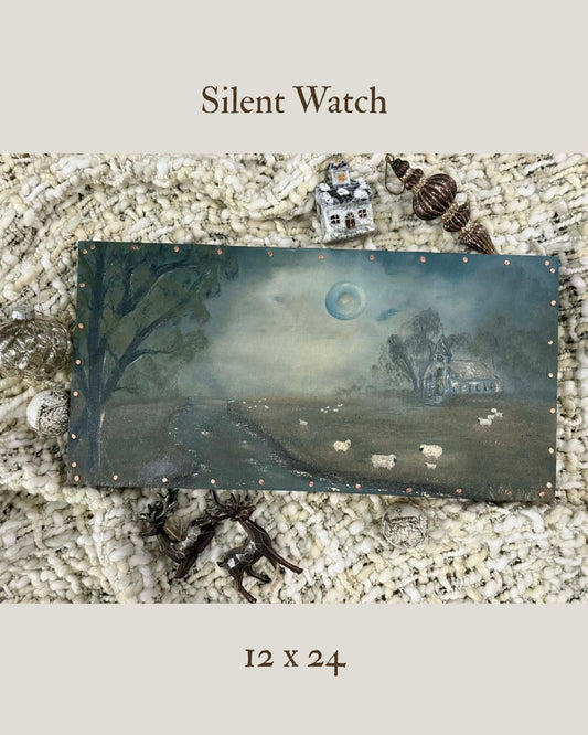 Silent Watch Original Aged Canvas Artwork by Renee