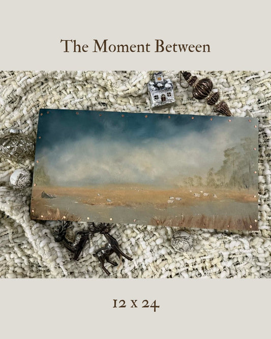 The Moment Between Original Aged Canvas Artwork by Renee