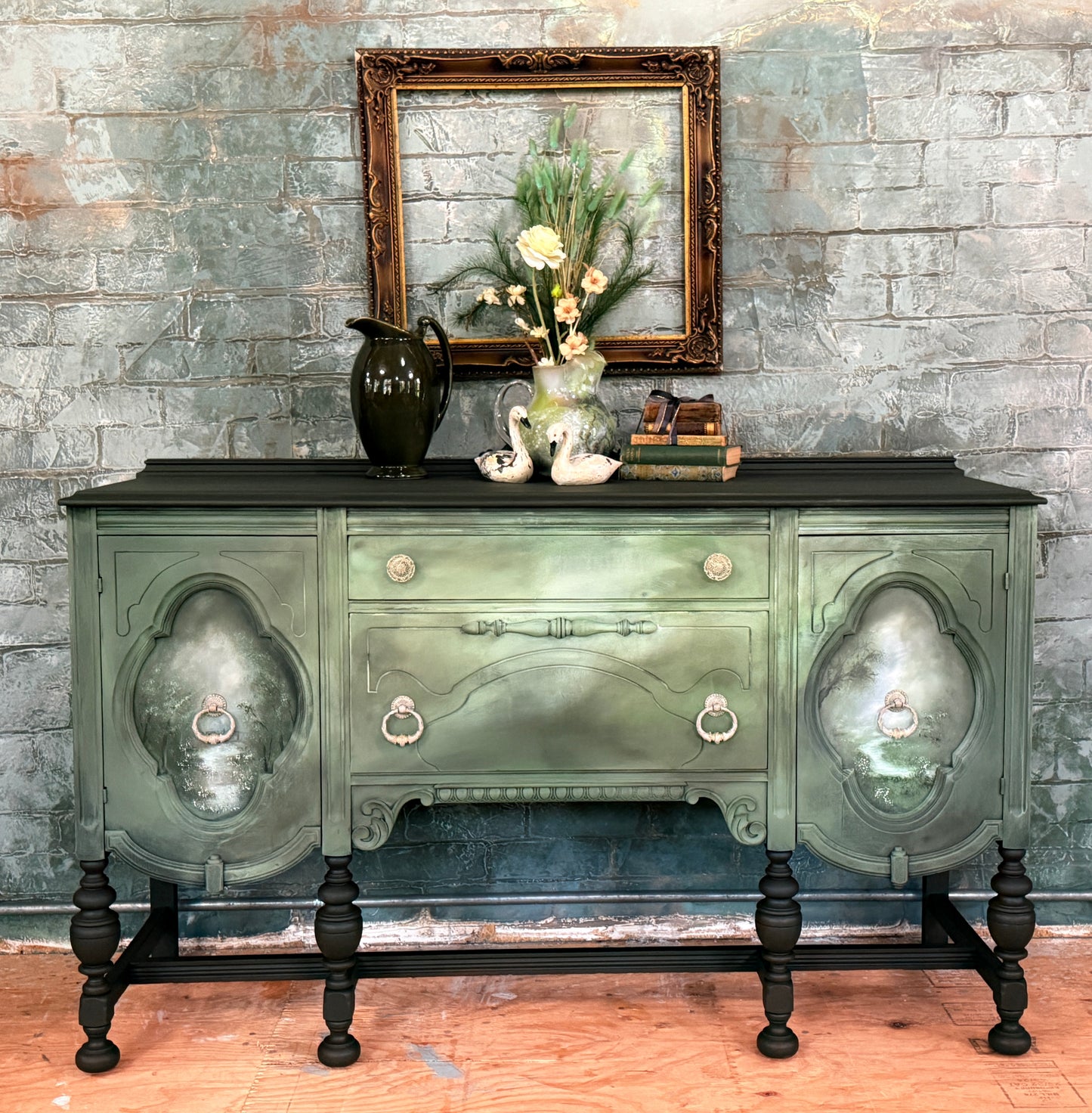 Finding Avalon  Hand-Painted Vintage Buffet