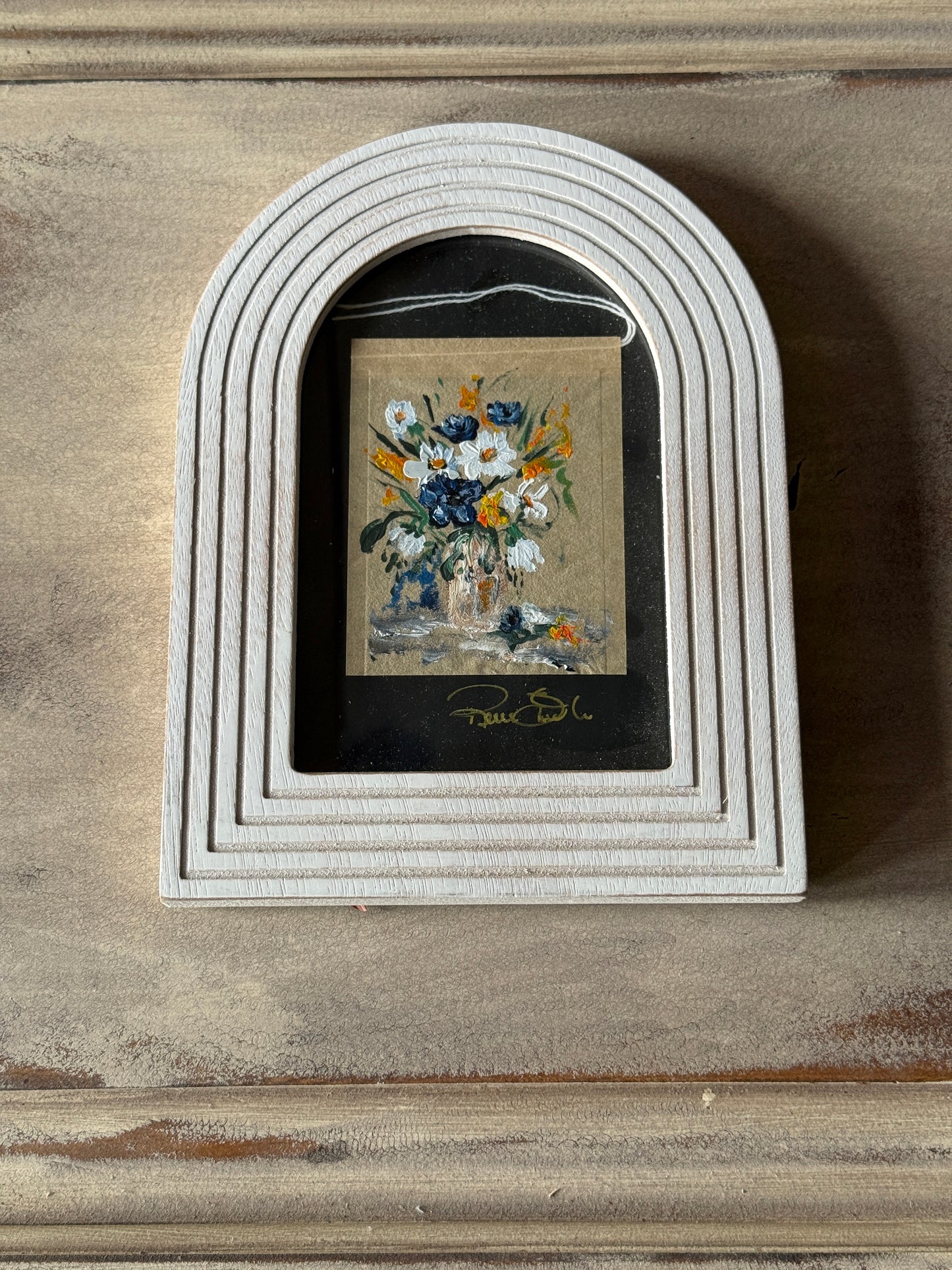 Framed Floral Tea Bag Art | Original Miniature Mixed Media Artwork (4)