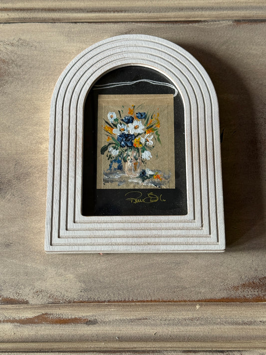 Framed Floral Tea Bag Art | Original Miniature Mixed Media Artwork (4)