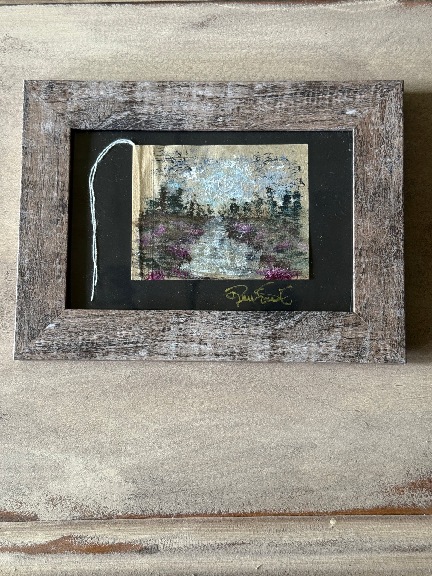 Between Here And Home Tea Bag Art | Original Miniature Mixed Media Artwork