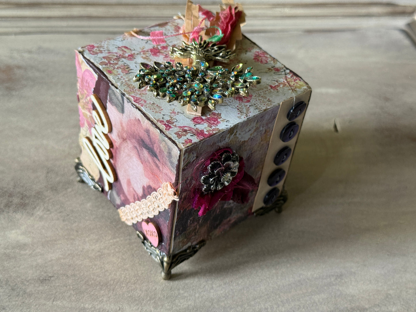 Expressions of Joy:Threads of Joy Wooden Art Cube