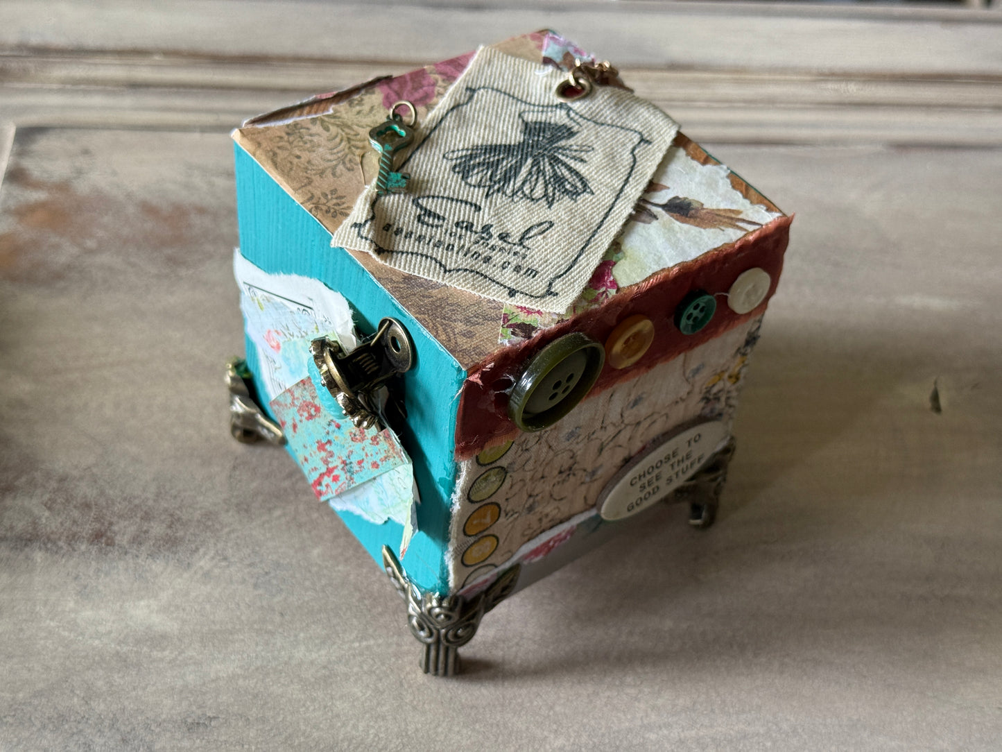 Expressions of Joy: Pieced Together Wooden Art Cube