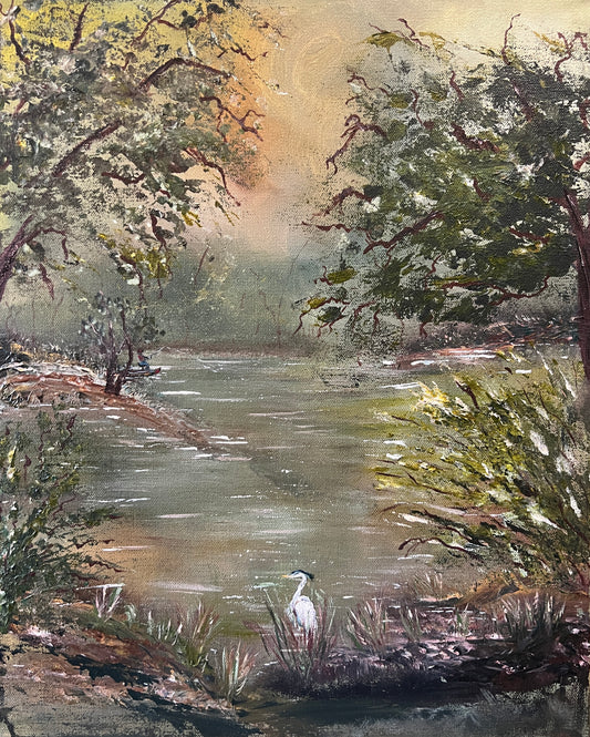 ORIGINAL CANVAS ART Acrylics Bayou Melody