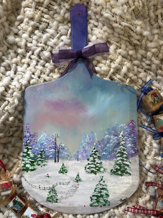 Winter Wander  Original Hand-Painted Pizza Board