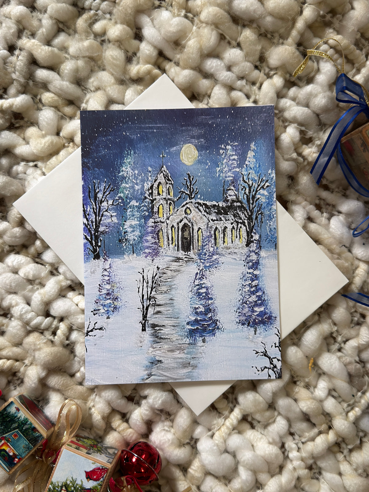 Winter Worship Christmas Greeting Card | Artist-Designed Holiday Card