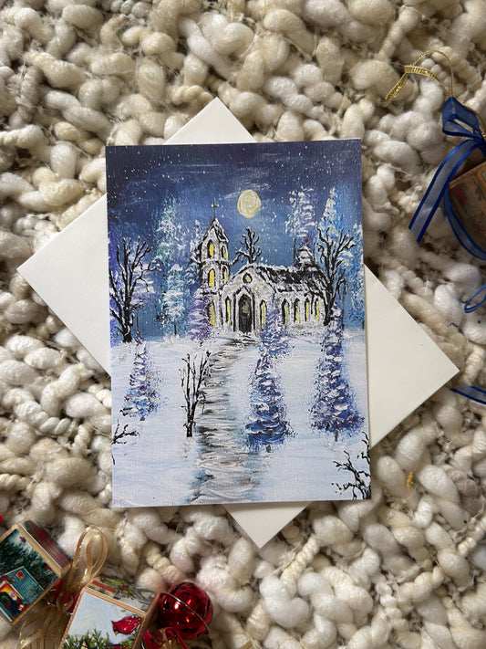 Winter Worship Christmas Greeting Card | Artist-Designed Holiday Card