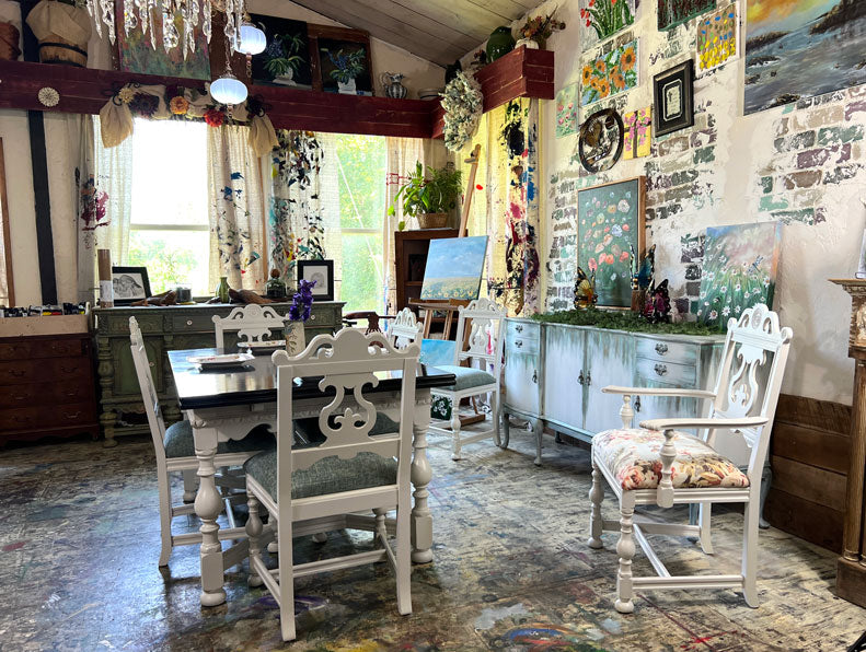 Antique Dining Set Table and Chairs