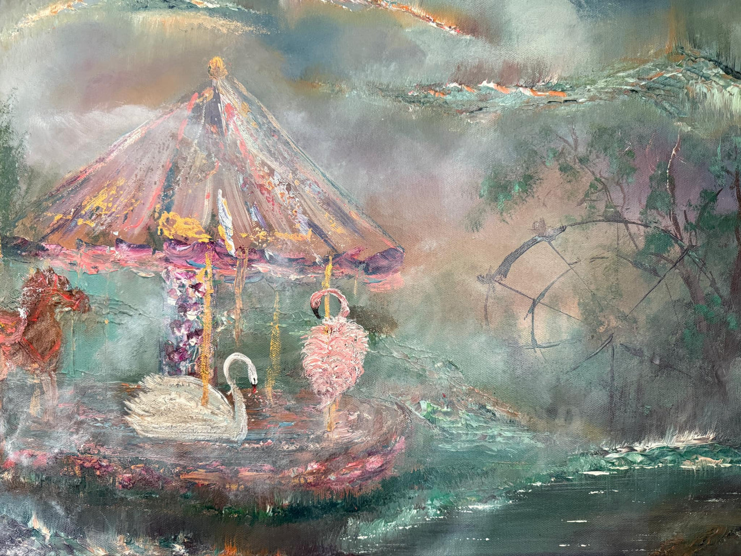 Original Canvas Art WHISPERS OF THE CAROUSEL