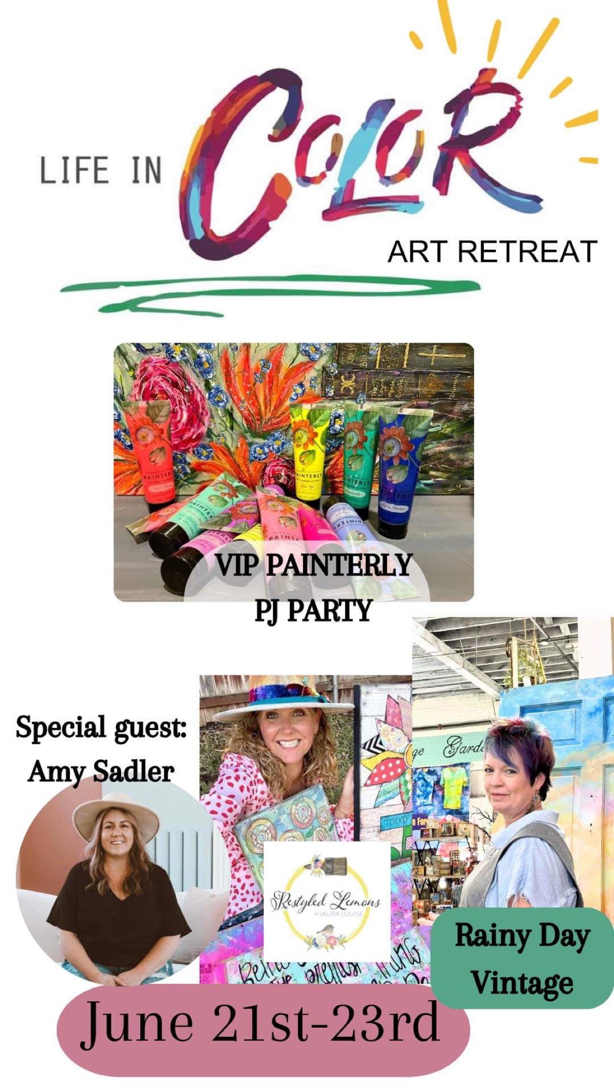 VIP TICKET to Life In Color Art Retreat 2024 June 21-23.