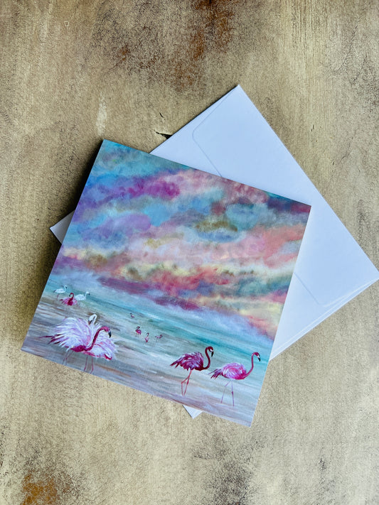 Flamingo 5x5 Greeting Cards