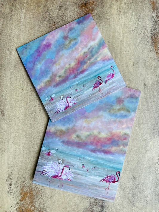 Flamingo Greeting Card set of 4