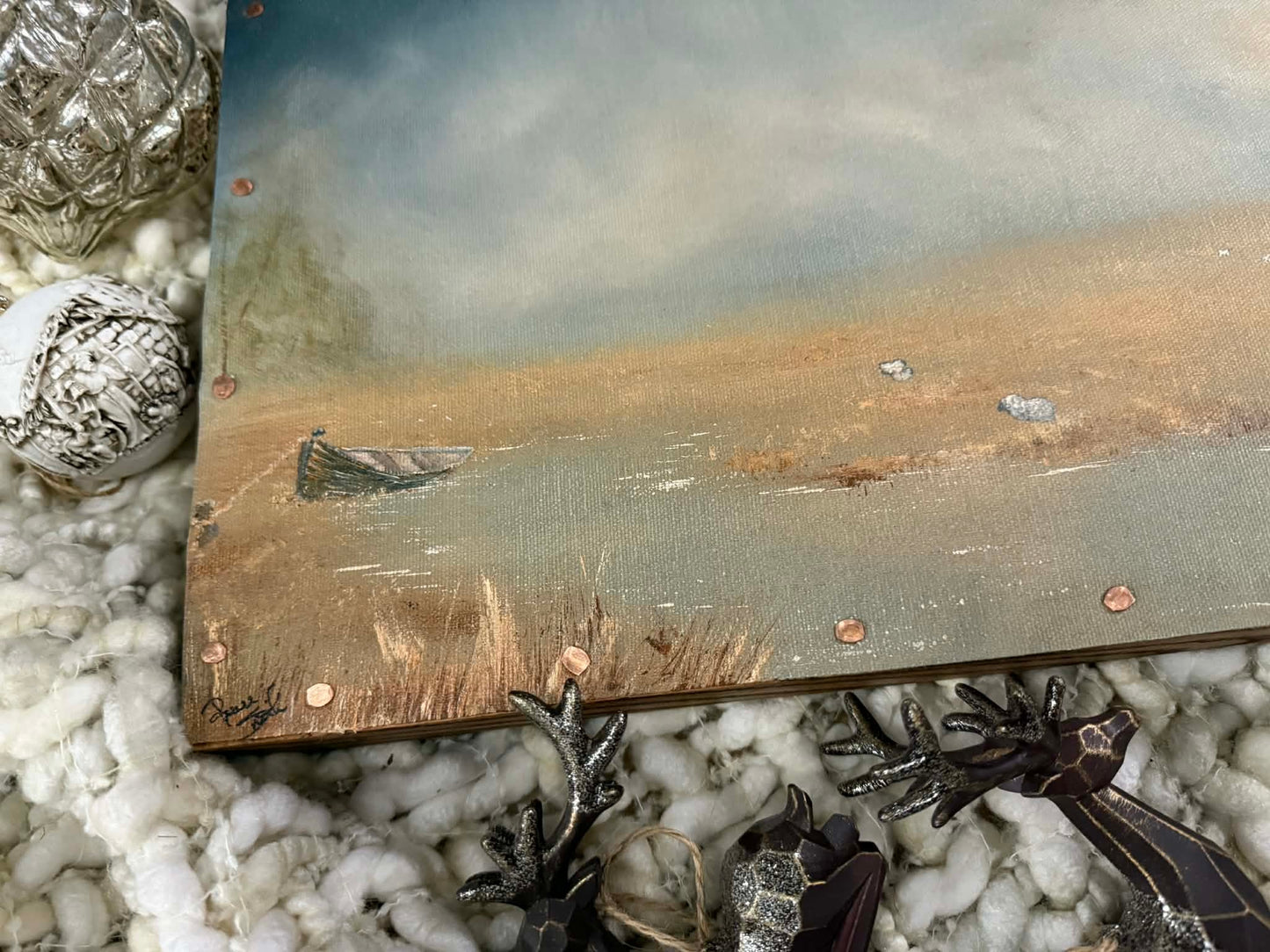 The Moment Between Original Aged Canvas Artwork by Renee